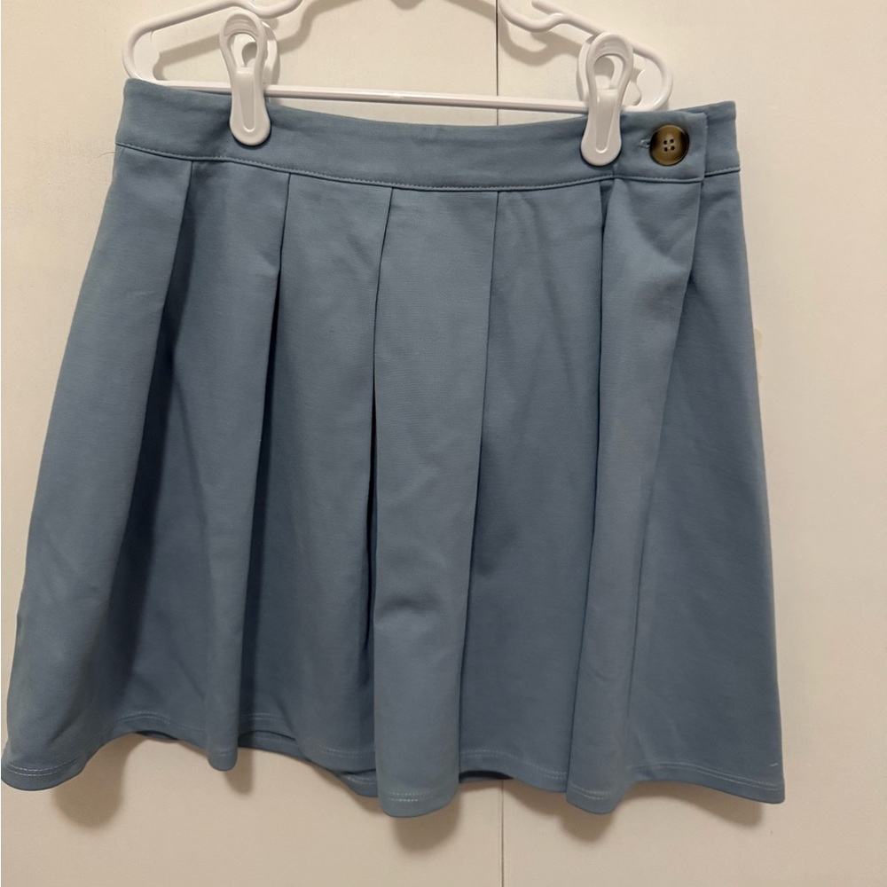 NWT, Altar'd State Dusty Blue Pleated Mini Skirt, Size Medium